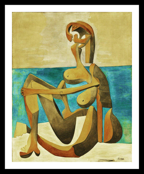 Framed Canvas-Seated Bather,1930 by Pablo Picasso Wall Art