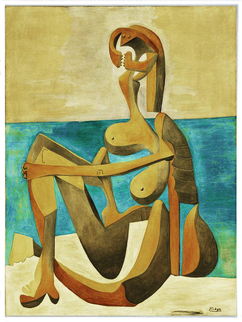 Framed Canvas-Seated Bather,1930 by Pablo Picasso Wall Art