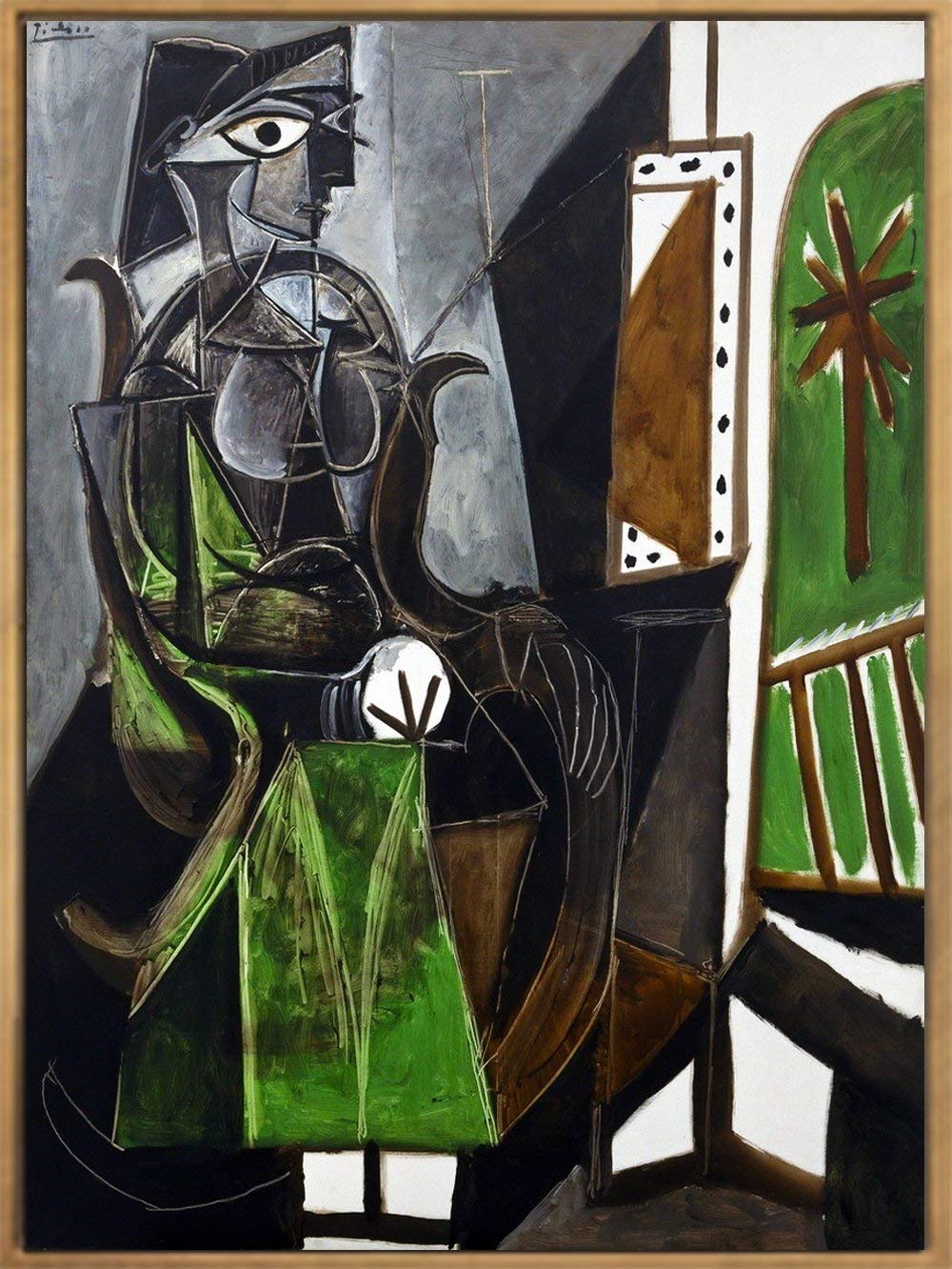 Framed Canvas-Woman By A Window,1952 by Pablo Picasso Wall Art