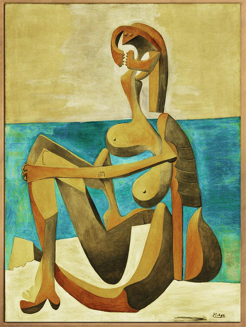 Framed Canvas-Seated Bather,1930 by Pablo Picasso Wall Art