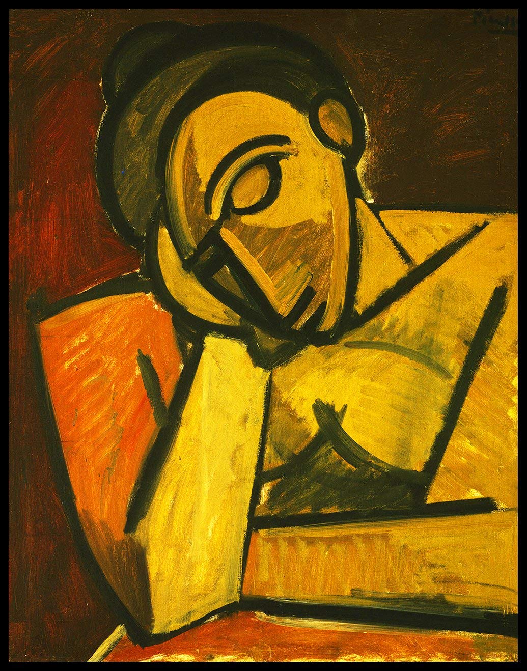 Framed Canvas-Repose,1908 by Pablo Picasso Wall Art