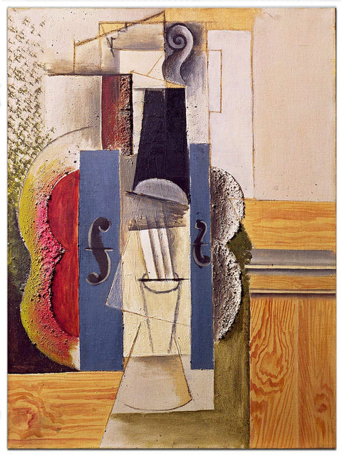 Framed Stretch Canvas Violin Hanging on the Wall by Pablo Picasso Wall Art