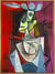 Framed Stretch Canvas Woman In An Armchair by Pablo Picasso Wall Art