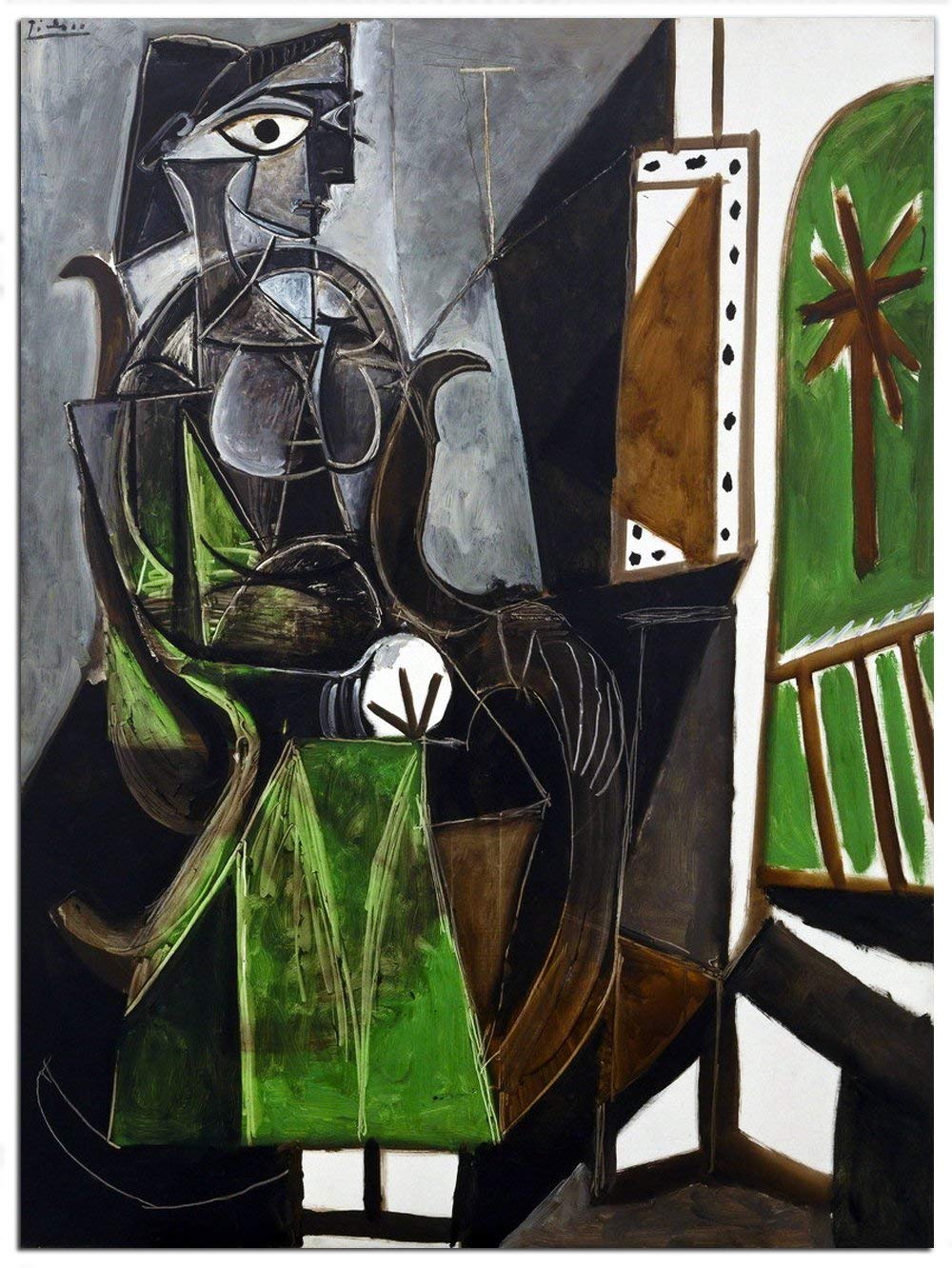 Framed Canvas-Woman By A Window,1952 by Pablo Picasso Wall Art