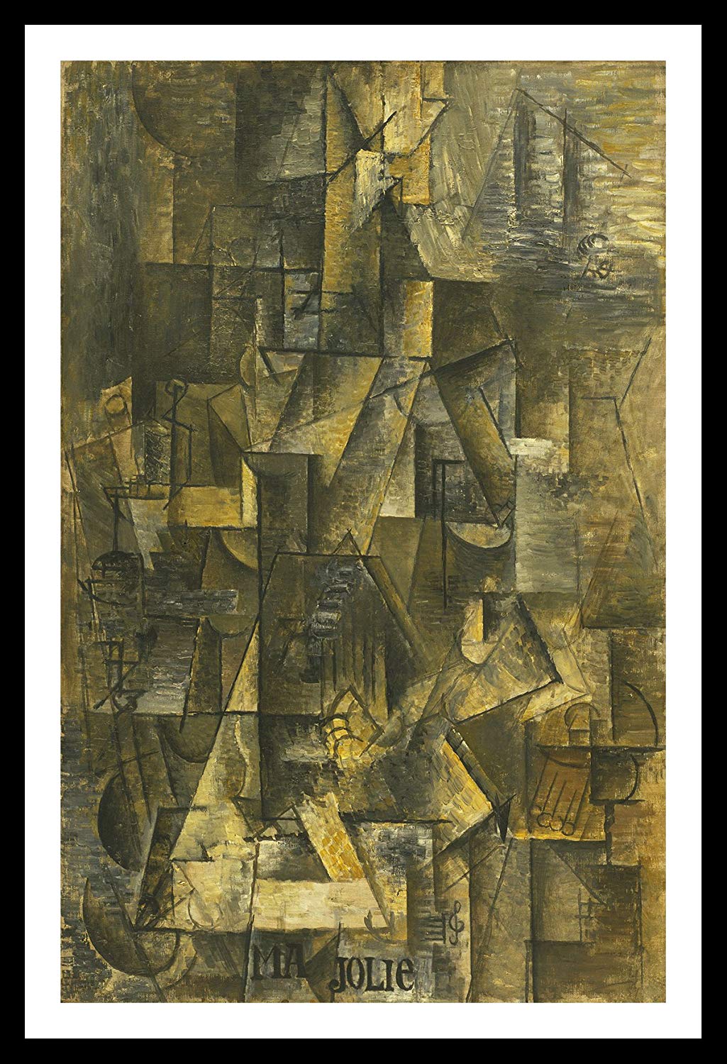 Framed Canvas-Ma Jolie,1912 by Pablo Picasso Wall Art