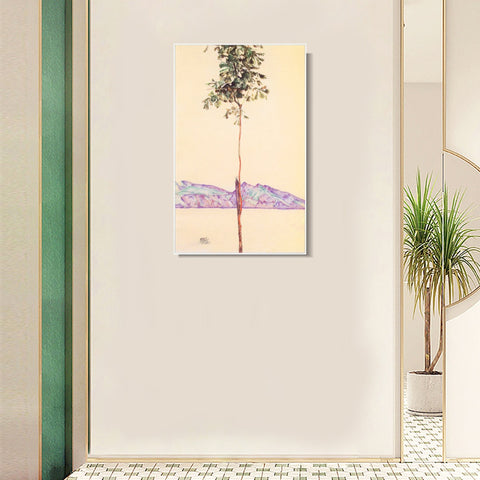 INVIN ART Framed Canvas Giclee Print Art Little Tree 1912 by Egon Schiele Wall Art Living Room Home Office Decorations