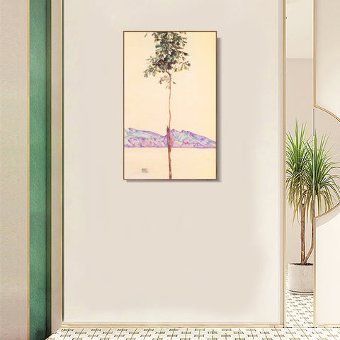 INVIN ART Framed Canvas Giclee Print Art Little Tree 1912 by Egon Schiele Wall Art Living Room Home Office Decorations