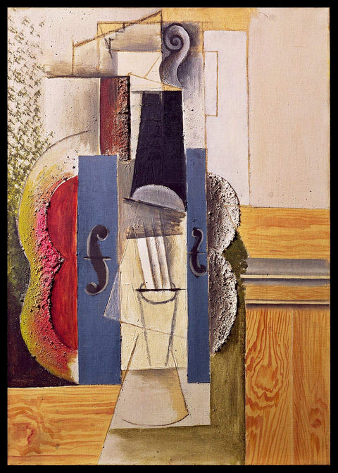 Framed Stretch Canvas Violin Hanging on the Wall by Pablo Picasso Wall Art