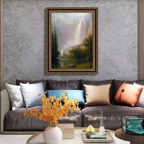 INVIN ART Framed Canvas Art Giclee Print Yosemite Falls by Albert Bierstadt Wall Art Living Room Home Office Decorations