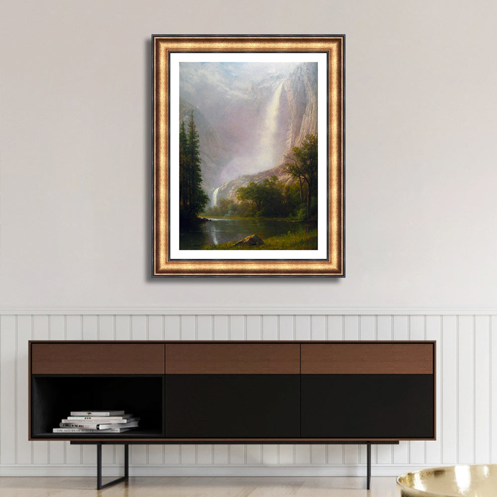INVIN ART Framed Canvas Art Giclee Print Yosemite Falls by Albert Bierstadt Wall Art