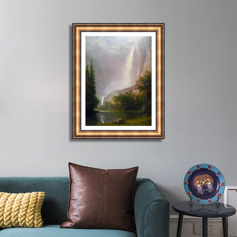 INVIN ART Framed Canvas Art Giclee Print Yosemite Falls by Albert Bierstadt Wall Art Living Room Home Office Decorations