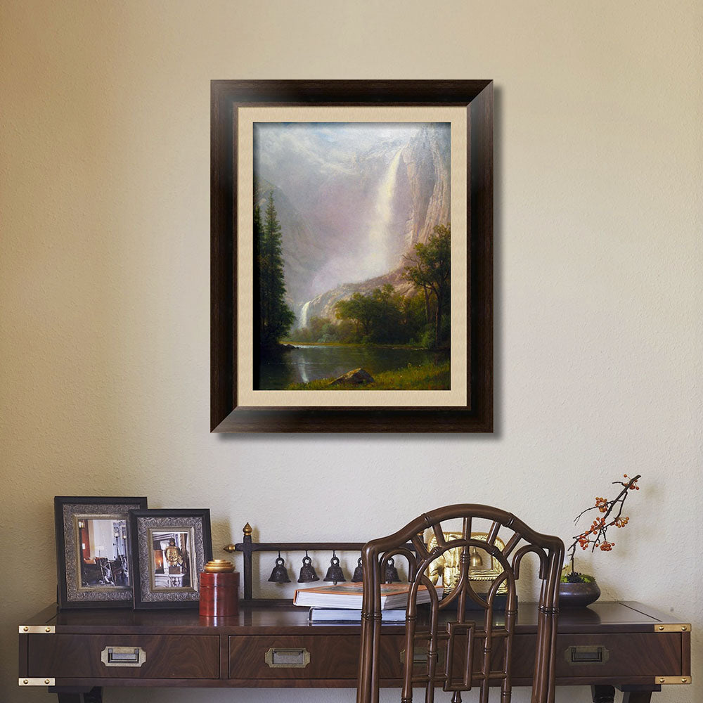 INVIN ART Framed Canvas Art Giclee Print Yosemite Falls by Albert Bierstadt Wall Art