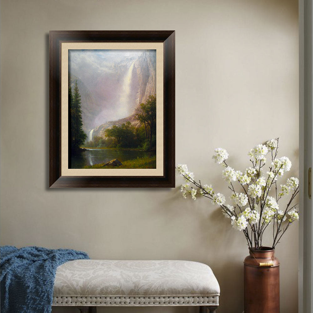 INVIN ART Framed Canvas Art Giclee Print Yosemite Falls by Albert Bierstadt Wall Art
