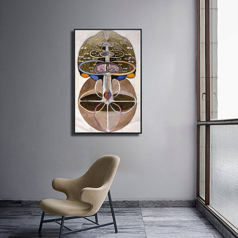 INVIN ART Framed Canvas No date Untitled 05 by Hilma Af Klint Wall Art Living Room Home Office Decorations