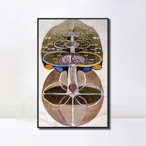 INVIN ART Framed Canvas No date Untitled 05 by Hilma Af Klint Wall Art Living Room Home Office Decorations