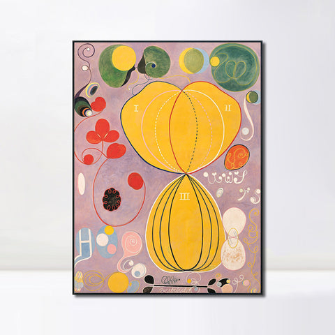 INVIN ART Framed Canvas Group Iv No.7 the Ten Lgest Adulthood, 1907 by Hilma Af Klint Wall Art Living Room Home Office Decorations