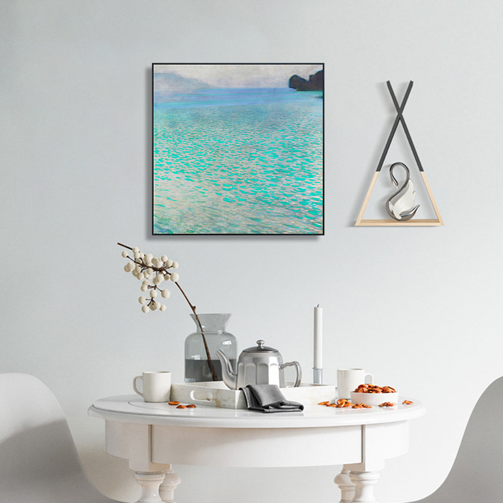 INVIN ART Framed Canvas Giclee Print Art Lake Attersee by Gustav Klimt Wall Art Living Room Home Office Decorations