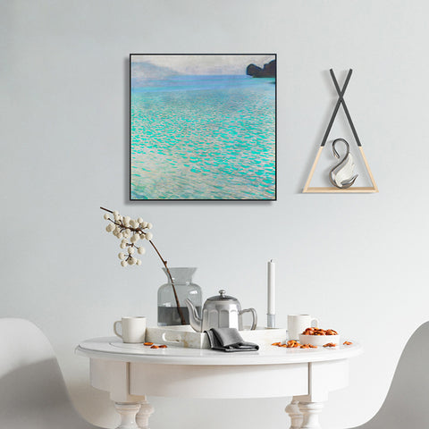 INVIN ART Framed Canvas Giclee Print Art Lake Attersee by Gustav Klimt Wall Art Living Room Home Office Decorations