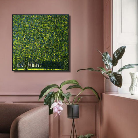 INVIN ART Framed Canvas Giclee Print Art Series#29 Trees by Gustav Klimt Wall Art Living Room Home Office Decorations