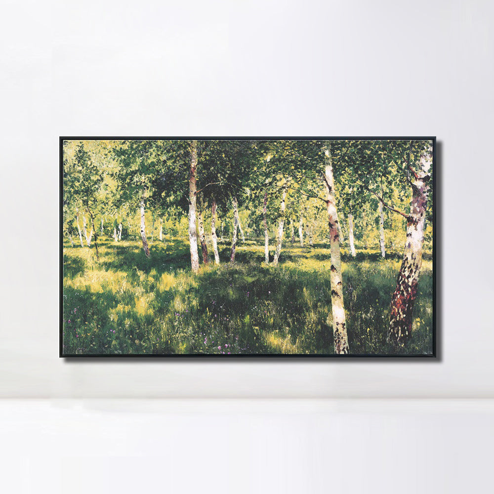 INVIN ART Framed Canvas Giclee Print Birch Grove by Isaac Levitan Wall Art