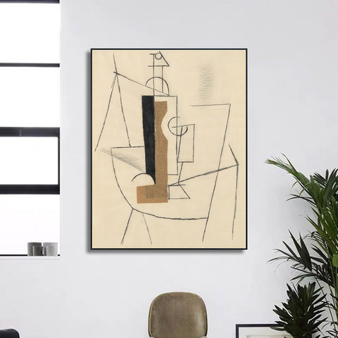 INVIN ART Framed Canvas Giclee Print Art Series#42 by Pablo Picasso Wall Art Living Room Home Office Decorations