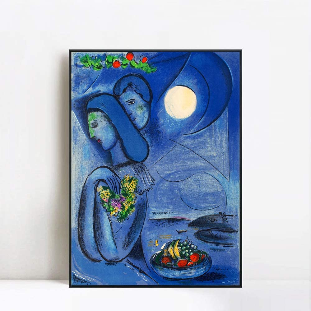 INVIN ART Framed Canvas Giclee Print Art Dream by Marc Chagall Wall Art