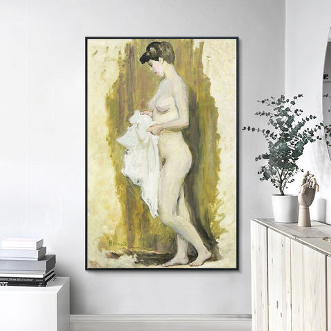 INVIN ART Framed Canvas Giclee Print Art Naked Woman 2 by Marc Chagall Wall Art Living Room Home Office Decorations