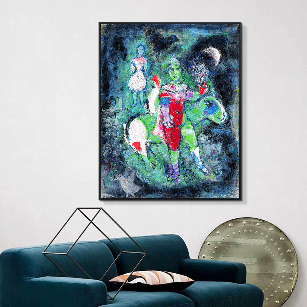 INVIN ART Framed Canvas Giclee Print Art Knight by Marc Chagall Wall Art Living Room Home Office Decorations