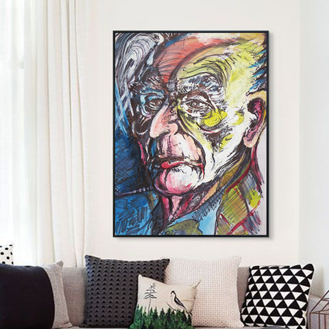 INVIN ART Framed Canvas Giclee Print Art Old Man by Marc Chagall Wall Art Living Room Home Office Decorations