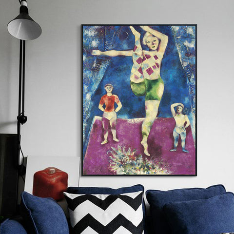 INVIN ART Framed Canvas Giclee Print Art Rhythmic Gymnastics by Marc Chagall Wall Art Living Room Home Office Decorations