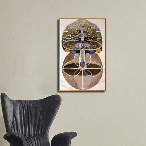 INVIN ART Framed Canvas No date Untitled 05 by Hilma Af Klint Wall Art Living Room Home Office Decorations