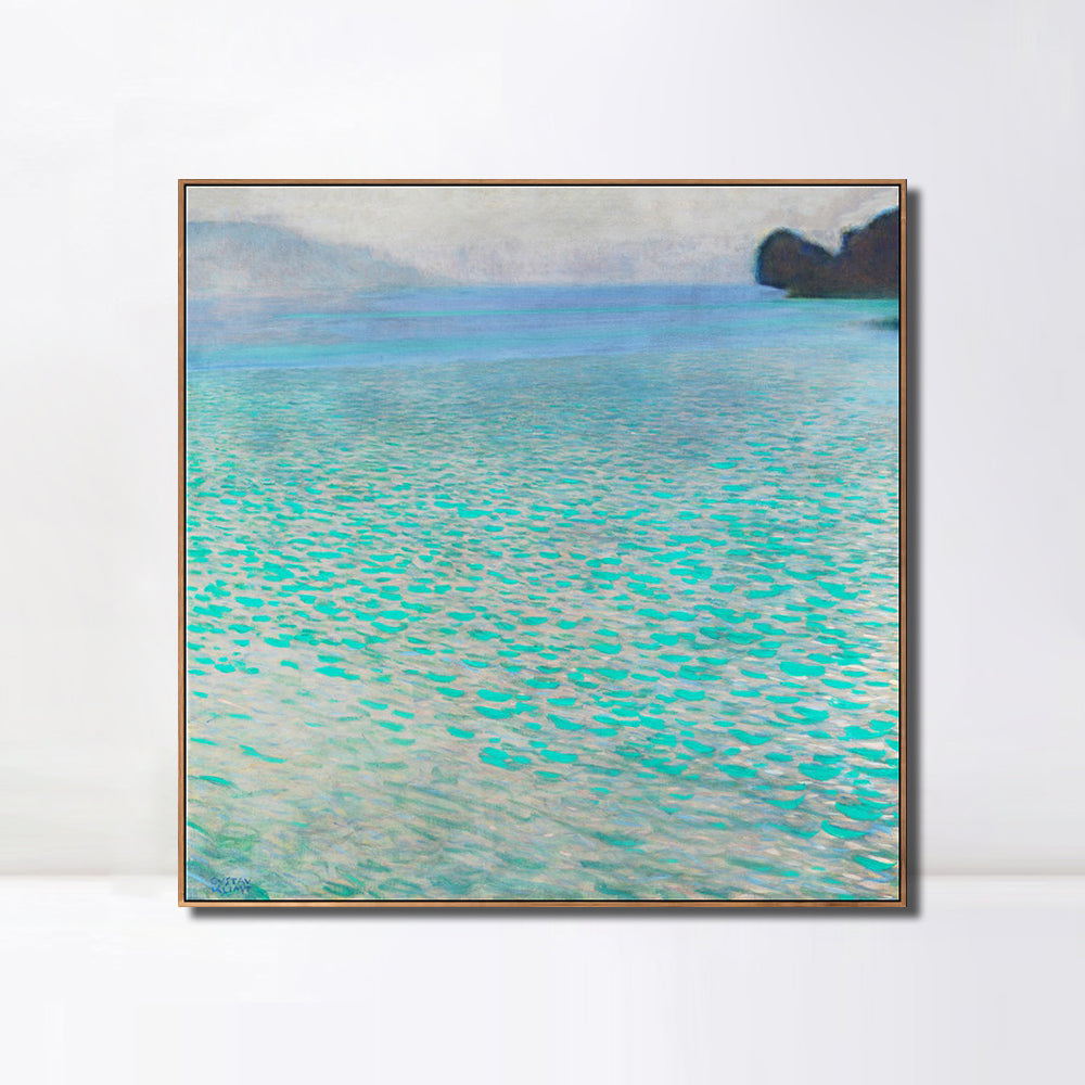 INVIN ART Framed Canvas Giclee Print Art Lake Attersee by Gustav Klimt Wall Art Living Room Home Office Decorations