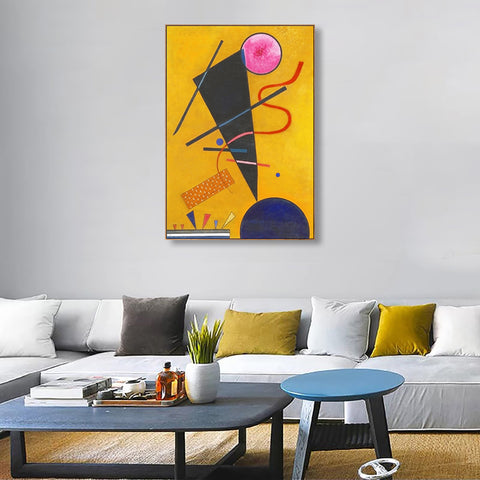 INVIN ART Framed Canvas Giclee Print Art Contact by Wassily Kandinsky Wall Art Living Room Home Office Decorations