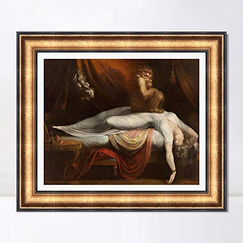 INVIN ART Framed Canvas Art Giclee Print The Nightmare by Henry Fuseli Wall Art