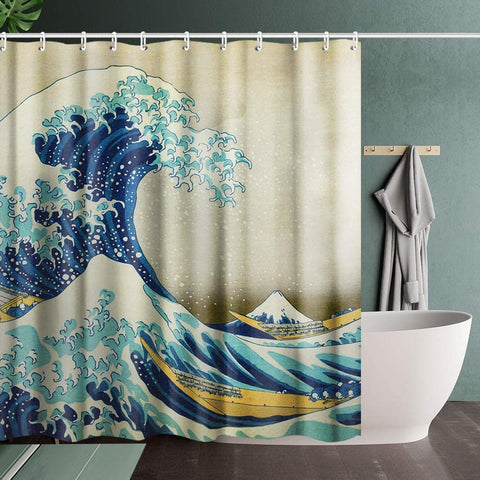 INVIN ART Bathroom Shower Curtain Set with Hooks,Home Art Paintings Pictures for Bathroom