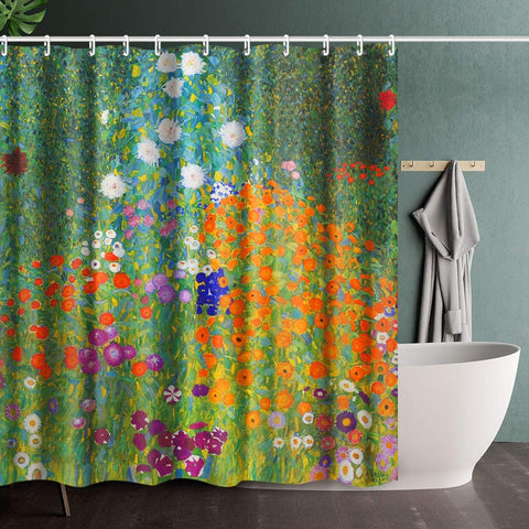 INVIN ART Bathroom Shower Curtain Set with Hooks,Home Art Paintings Pictures for Bathroom