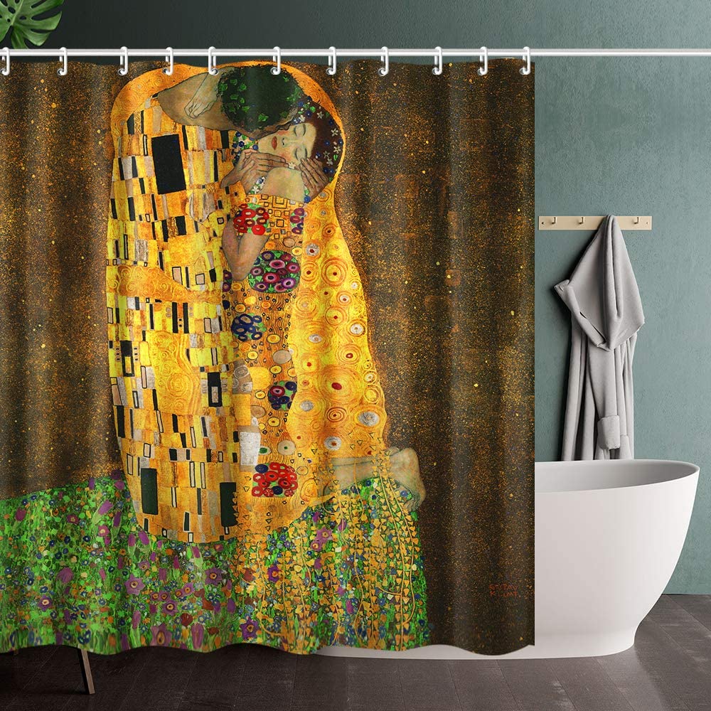 INVIN ART Bathroom Shower Curtain Set with Hooks,Home Art Paintings Pictures for Bathroom
