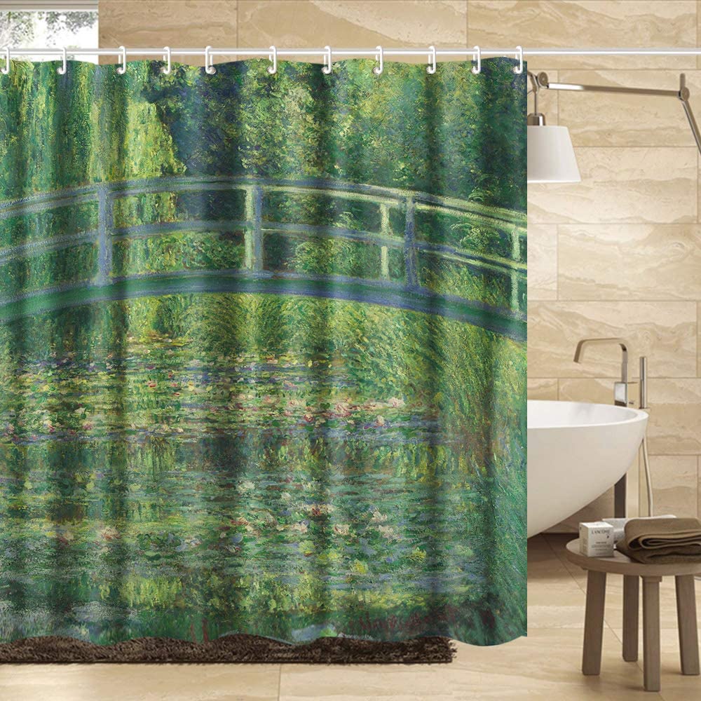 INVIN ART Bathroom Shower Curtain Set with Hooks,Home Art Paintings Pictures for Bathroom