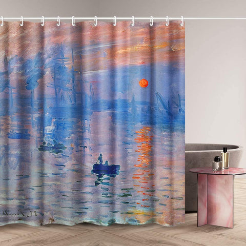 INVIN ART Bathroom Shower Curtain Set with Hooks,Home Art Paintings Pictures for Bathroom