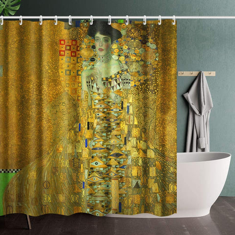 INVIN ART Bathroom Shower Curtain Set with Hooks,Home Art Paintings Pictures for Bathroom