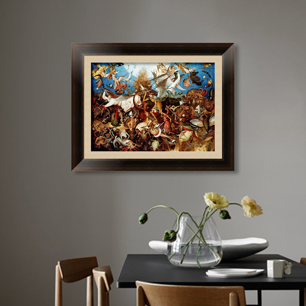 INVIN ART Framed Canvas Art Giclee Print The Fall of The Rebel Angels by Pieter Bruegel The Elder Wall Art