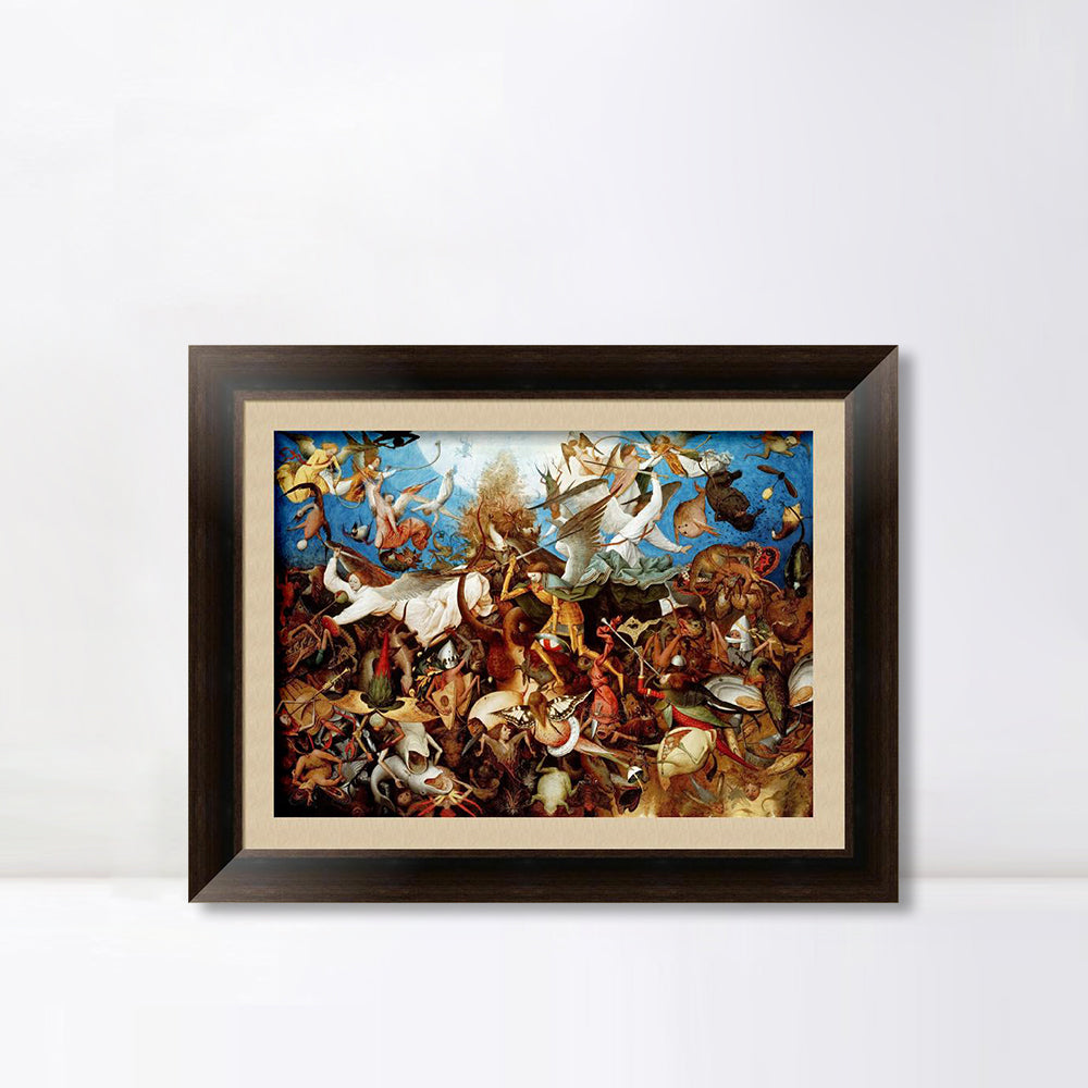 INVIN ART Framed Canvas Art Giclee Print The Fall of The Rebel Angels by Pieter Bruegel The Elder Wall Art