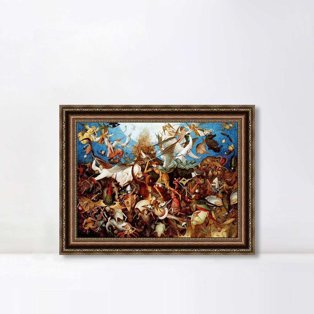 INVIN ART Framed Canvas Art Giclee Print The Fall of The Rebel Angels by Pieter Bruegel The Elder Wall Art