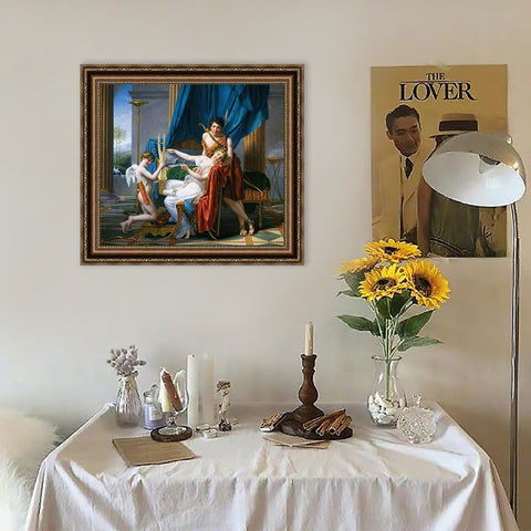 INVIN ART Framed Canvas Art Giclee Print Sappho and Phaon by Jacques Louis David Wall Art Living Room Home Office Decorations