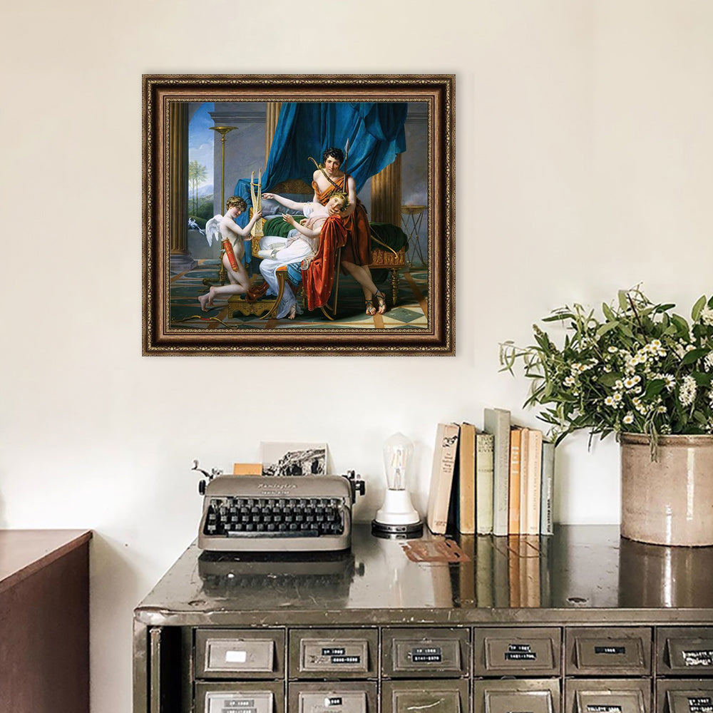 INVIN ART Framed Canvas Art Giclee Print Sappho and Phaon by Jacques Louis David Wall Art