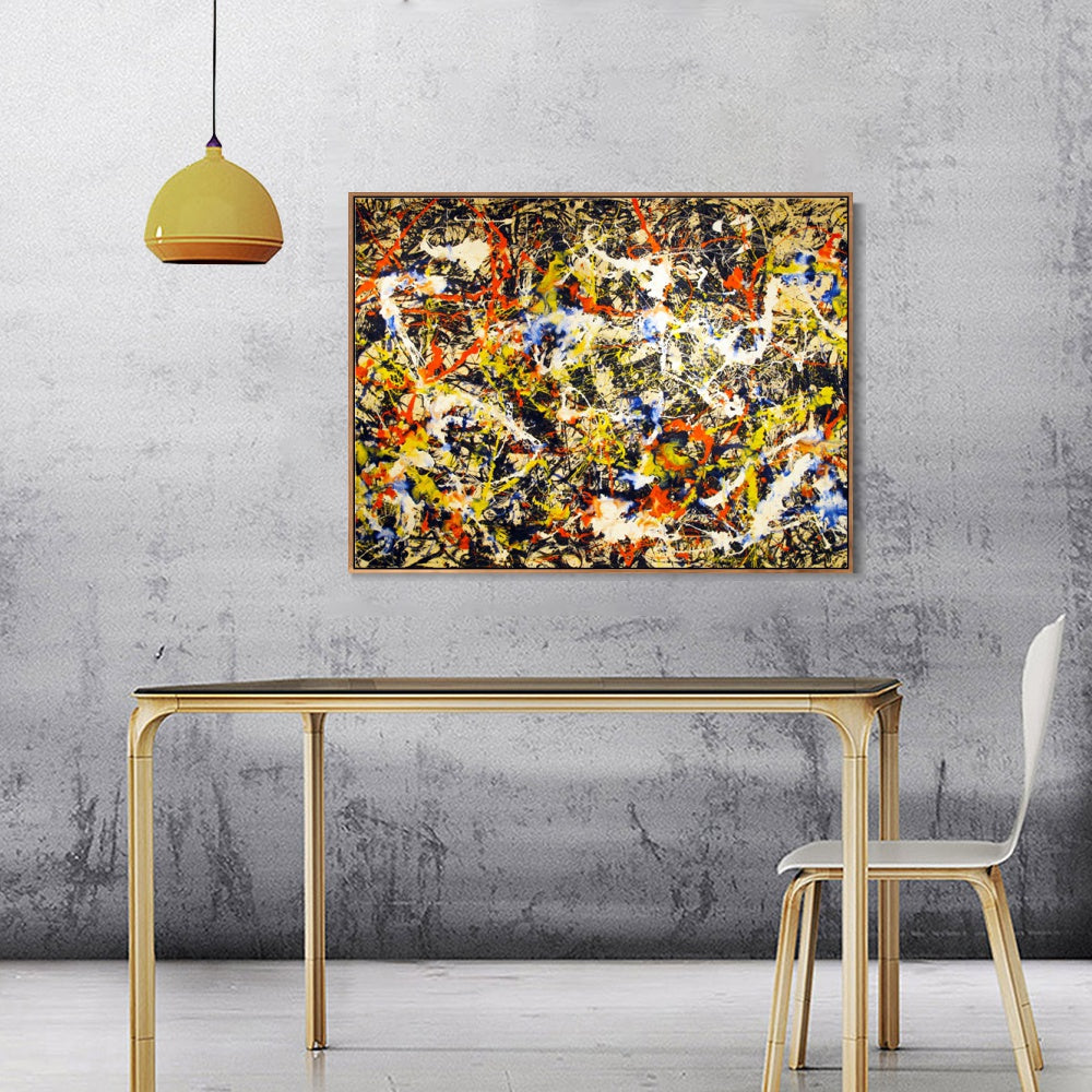 INVIN ART Framed Canvas Convergence by Jackson Pollock Giclee Print Art Abstract Wall Art