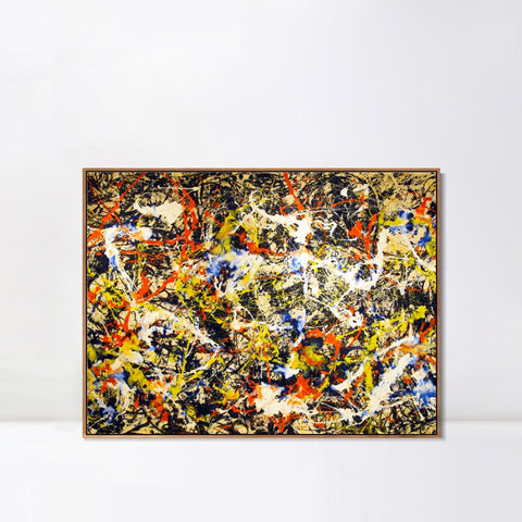 INVIN ART Framed Canvas Convergence by Jackson Pollock Giclee Print Art Abstract Wall Art Home Decor