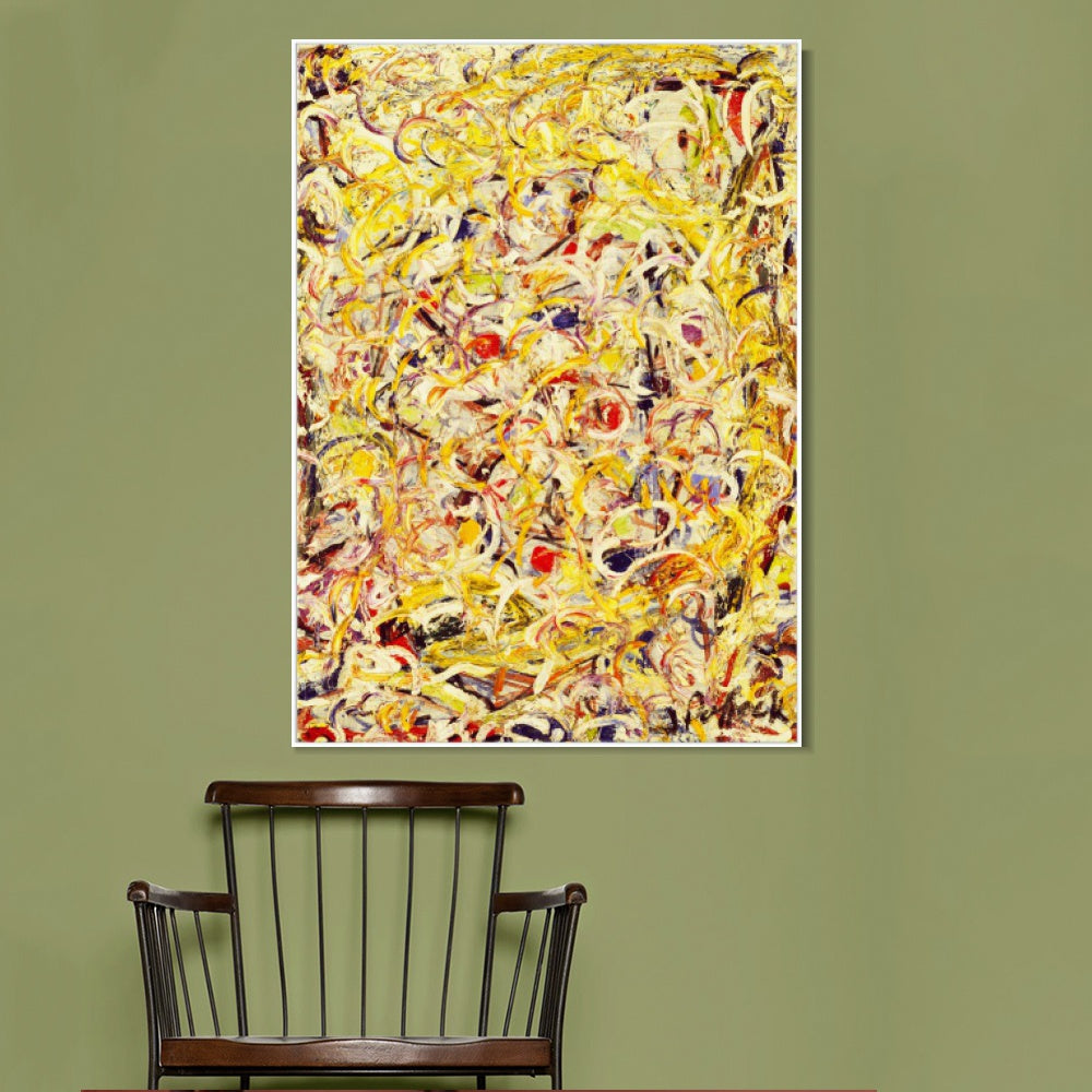 INVIN ART Framed Canvas Giclee Print Art Shimmering Substance by Jackson Pollock Abstract Wall Art Living Room Home Office Decorations