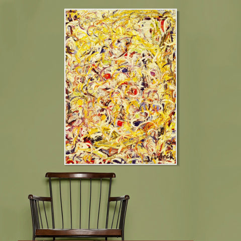 INVIN ART Framed Canvas Giclee Print Art Shimmering Substance by Jackson Pollock Abstract Wall Art Living Room Home Office Decorations