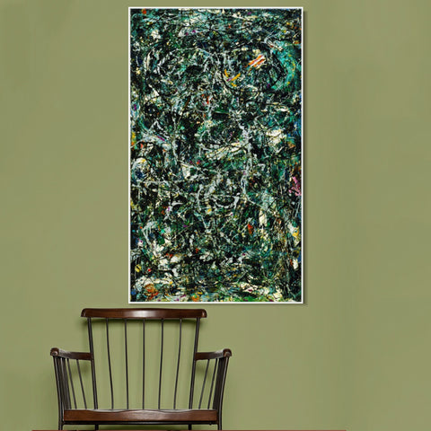 INVIN ART Framed Canvas Giclee Print Art Full Fathom Five by Jackson Pollock Abstract Wall Art Living Room Home Office Decorations